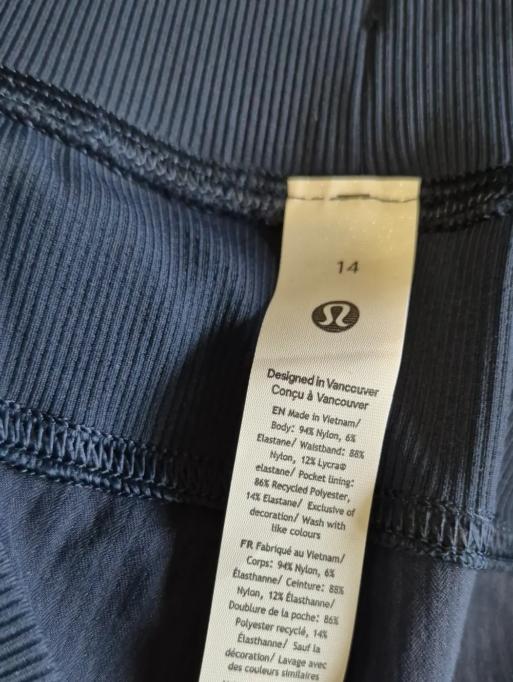 Lululemon Dance Studio Mid Rise 7/8 Jogger Navy Size 14 NWT